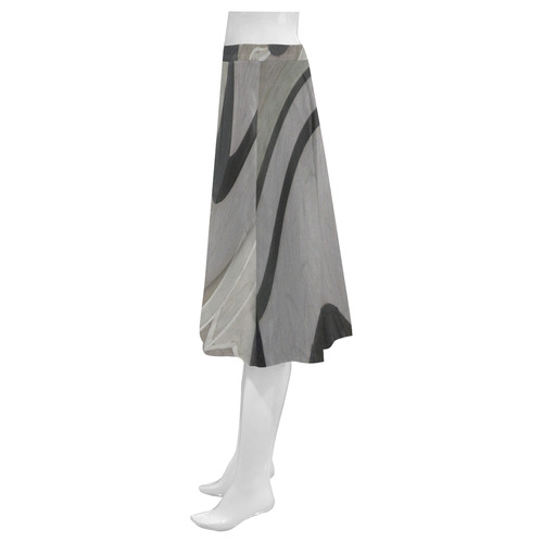 leather texture Mnemosyne Women's Crepe Skirt (Model D16)