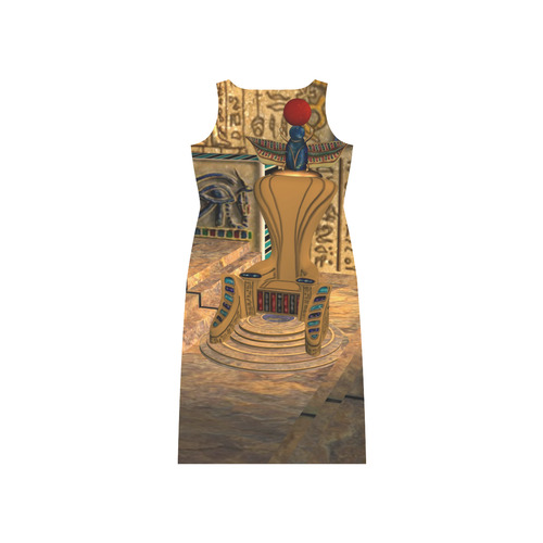 The egyptian temple Phaedra Sleeveless Open Fork Long Dress (Model D08)