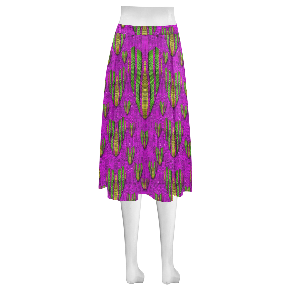 Love in colors and heart in rainbows Mnemosyne Women's Crepe Skirt (Model D16)