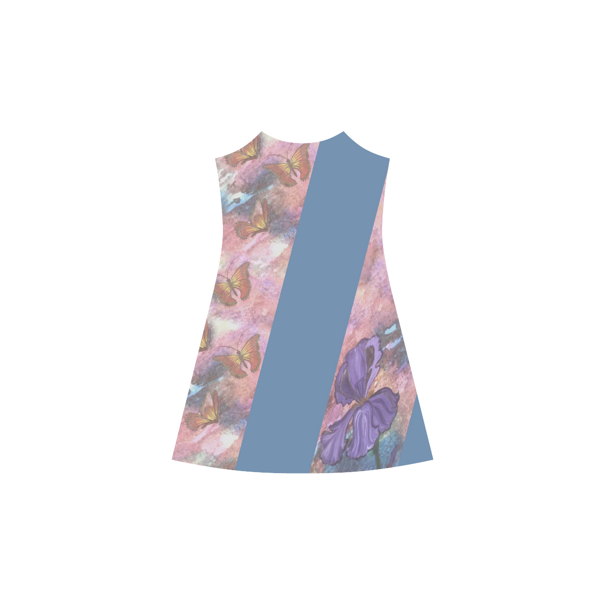 Two-Tone Pastel Monarchs Alcestis Slip Dress (Model D05)