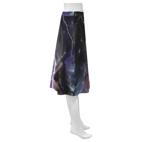 Space Night by Artdream Mnemosyne Women's Crepe Skirt (Model D16)