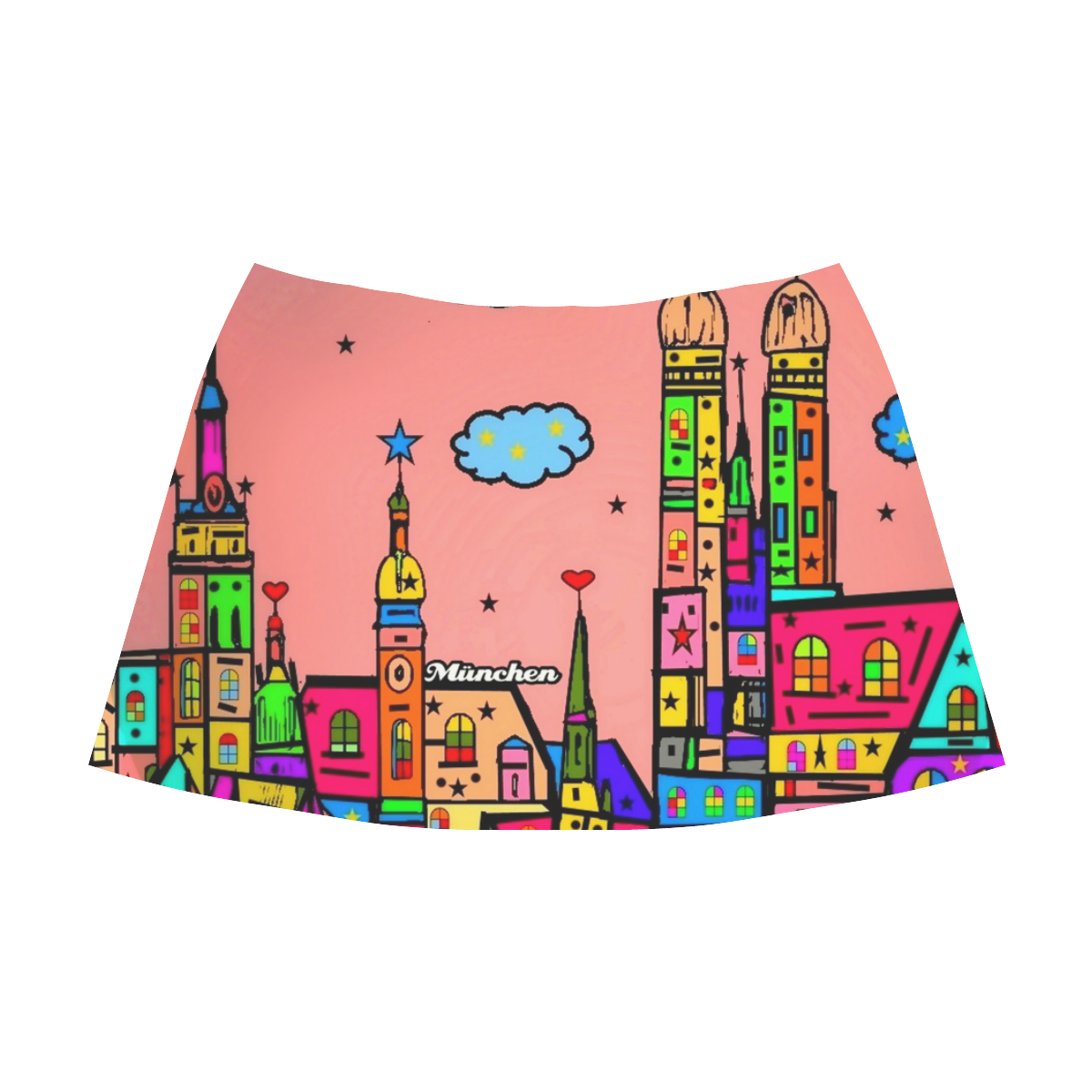 Munich Popart by Nico Bielow Mnemosyne Women's Crepe Skirt (Model D16)