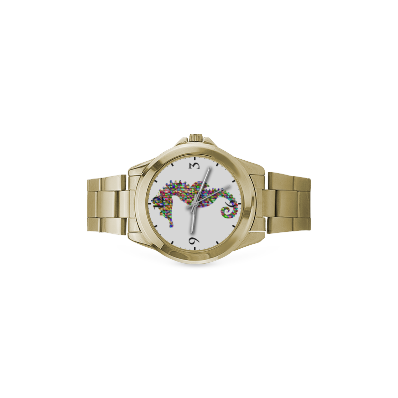 Abstract Triangle Seahorse Custom Gilt Watch(Model 101)