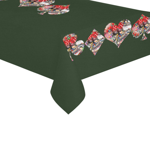 Las Vegas Playing Card Shapes Cotton Linen Tablecloth 60"x120"