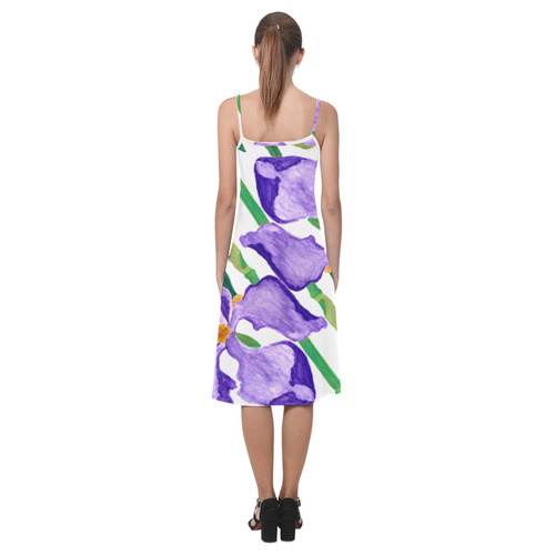 Purple Iris Diagonal Alcestis Slip Dress (Model D05)