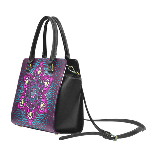 Dot painting meets mandalas 16 - 3 Rivet Shoulder Handbag (Model 1645)