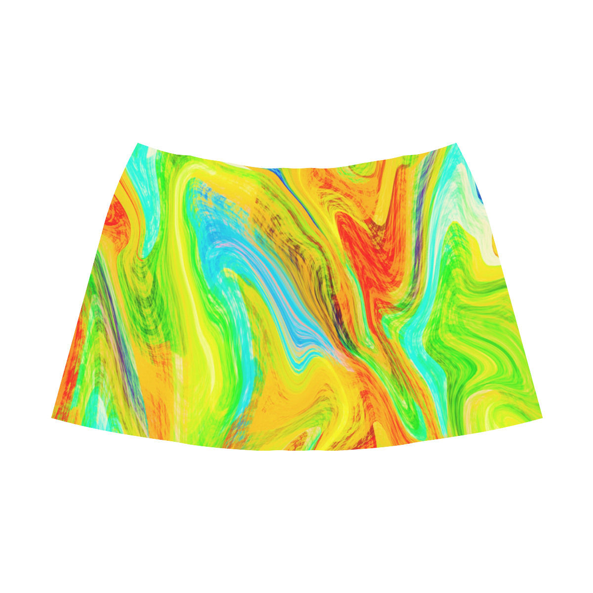 Happy Multicolor Painting Mnemosyne Women's Crepe Skirt (Model D16)