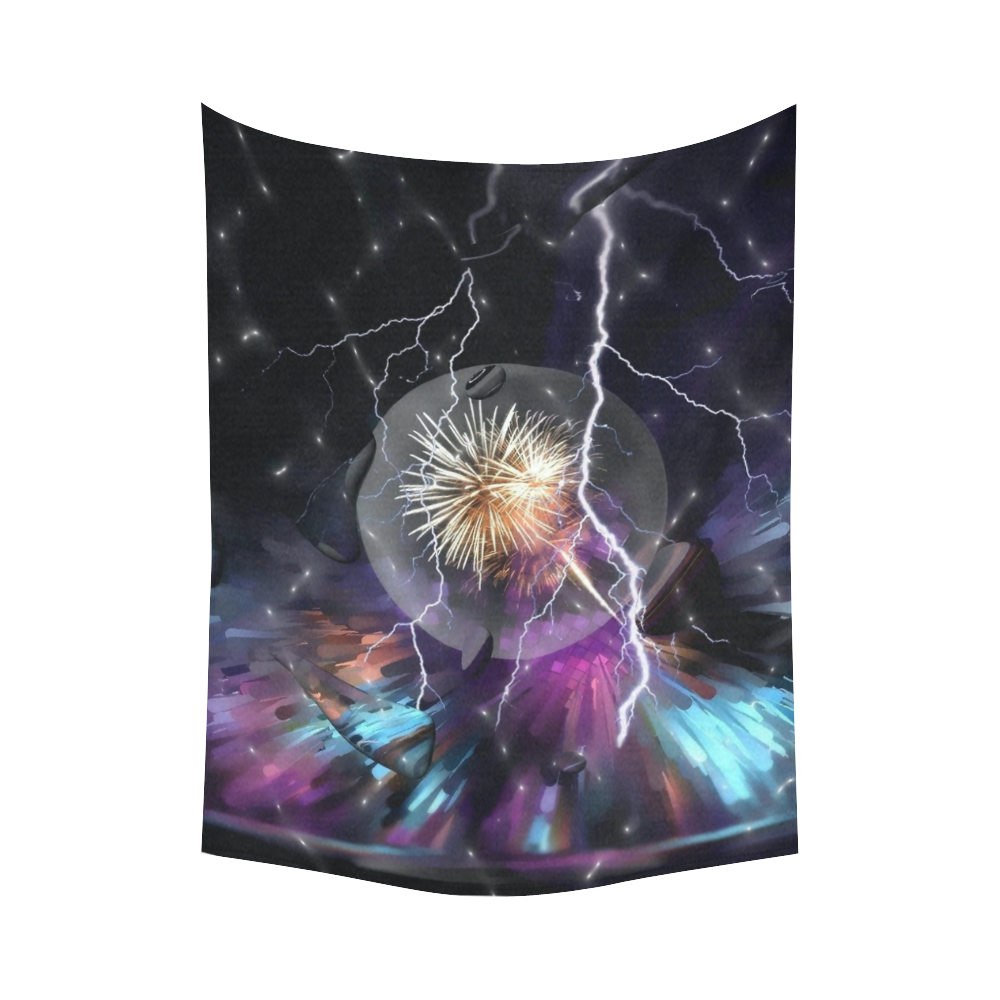 Space Night by Artdream Cotton Linen Wall Tapestry 60"x 80"