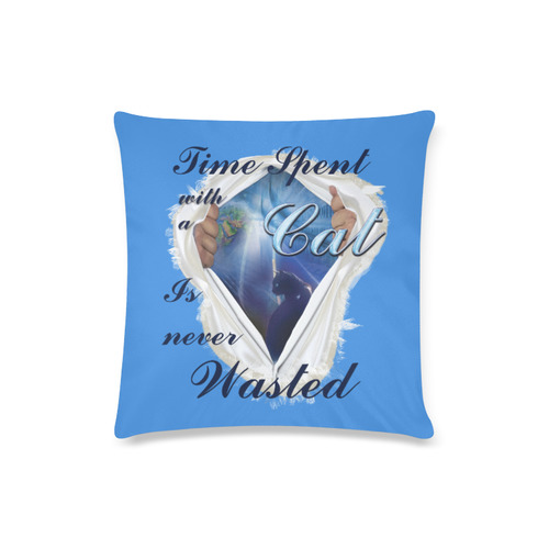 Time spent with your cat Custom Zippered Pillow Case 16"x16"(Twin Sides)