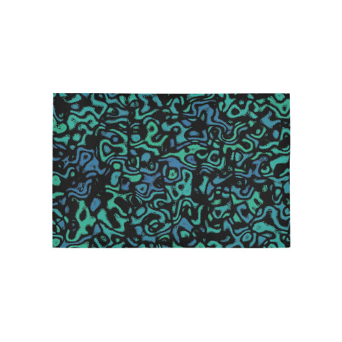 blue and green abstract 4 Area Rug 5'x3'3''