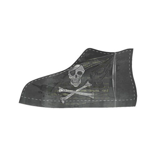 Vintage Skull Pirates Flag Men’s Classic High Top Canvas Shoes /Large Size (Model 017)