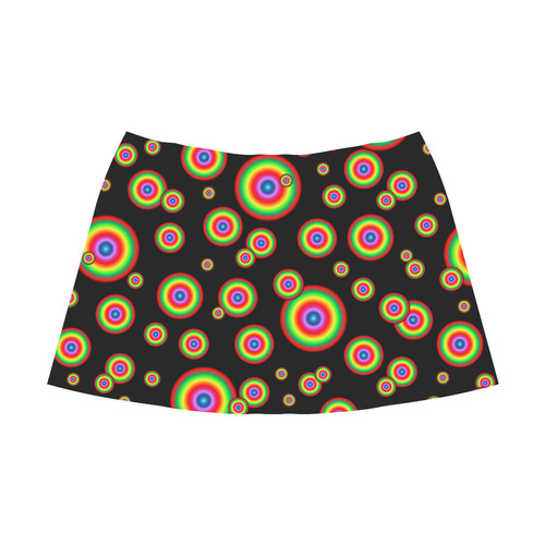 Neon Colored different sized targets Mnemosyne Women's Crepe Skirt (Model D16)