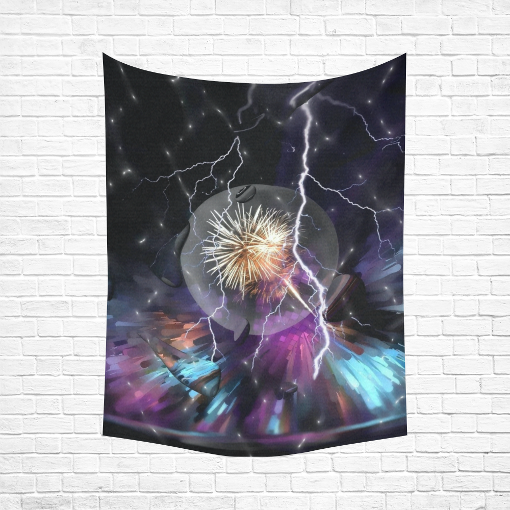 Space Night by Artdream Cotton Linen Wall Tapestry 60"x 80"