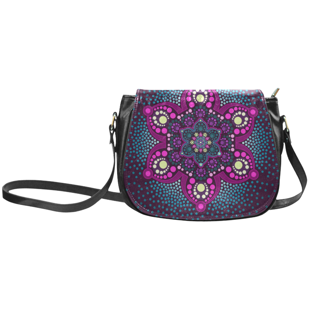 Dot painting meets mandalas 16 - 3 Classic Saddle Bag/Small (Model 1648)