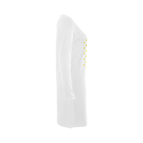 Designers white and yellow Dots T-Shirt Edition 2016 Demeter Long Sleeve Nightdress (Model D03)