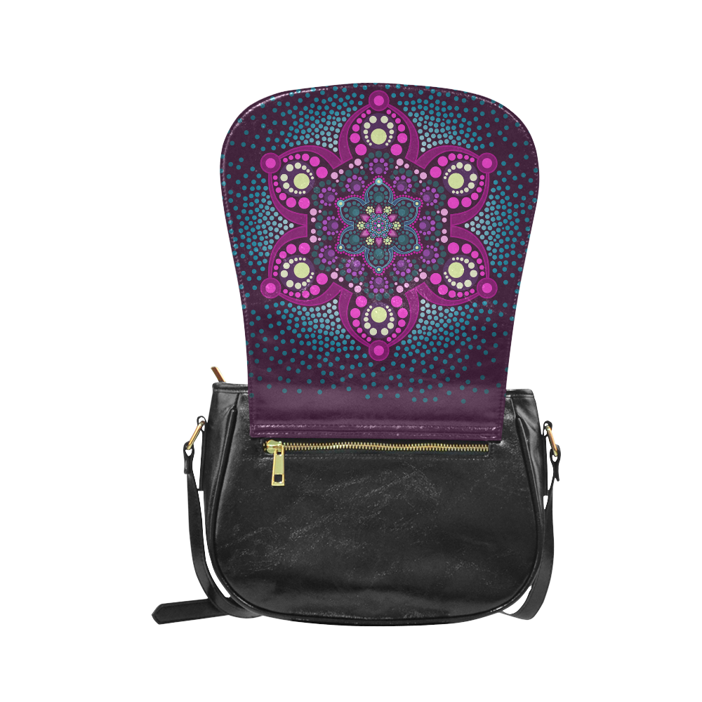 Dot painting meets mandalas 16 - 3 Classic Saddle Bag/Large (Model 1648)