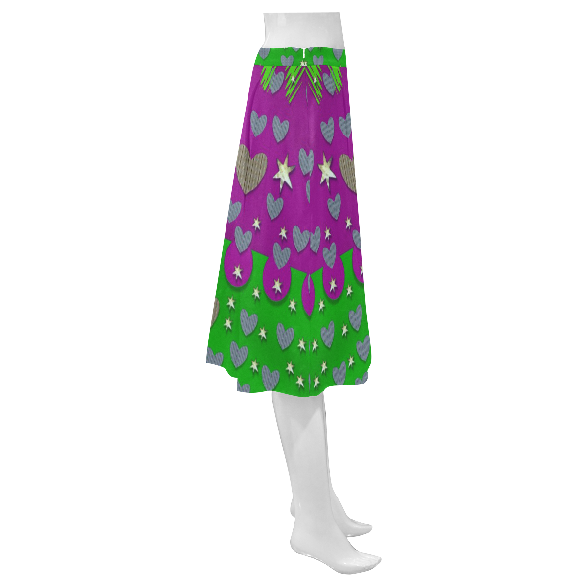 The Brightest sparkling stars Is Love Mnemosyne Women's Crepe Skirt (Model D16)