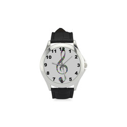 Abstract Triangle Music Note Women's Classic Leather Strap Watch(Model 203)