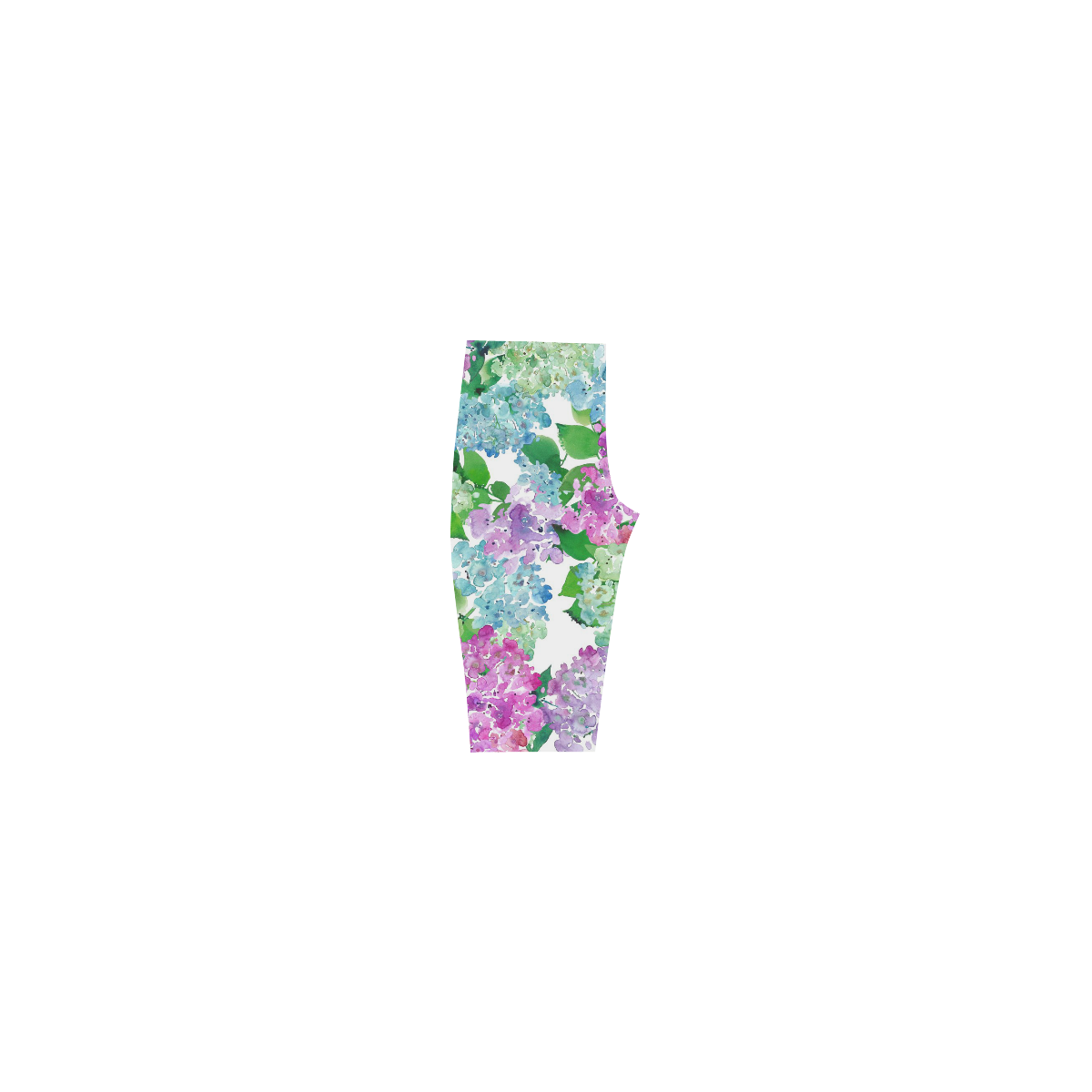 Watercolor Hydrangea, flower, flowers Hestia Cropped Leggings (Model L03)