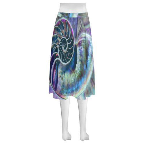 Wonderful Iridescent SHELL SNAIL Mnemosyne Women's Crepe Skirt (Model D16)