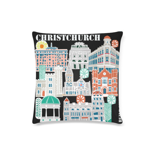 Christchurch Buildings Custom Zippered Pillow Case 16"x16"(Twin Sides)