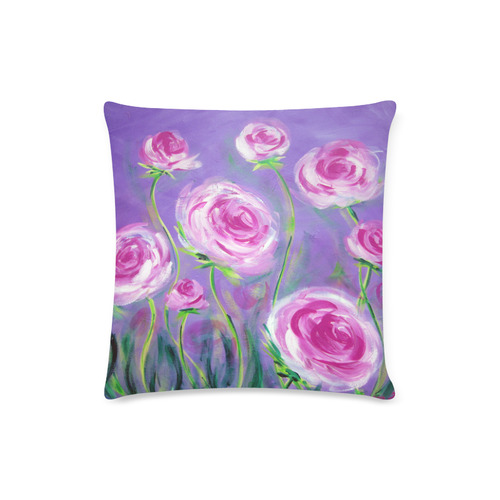 Pink Peonies Custom Zippered Pillow Case 16"x16"(Twin Sides)