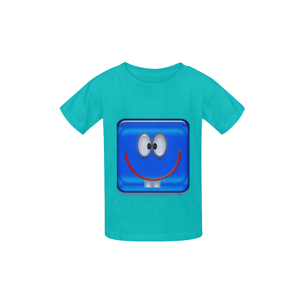 square smile blue Kid's  Classic T-shirt (Model T22)