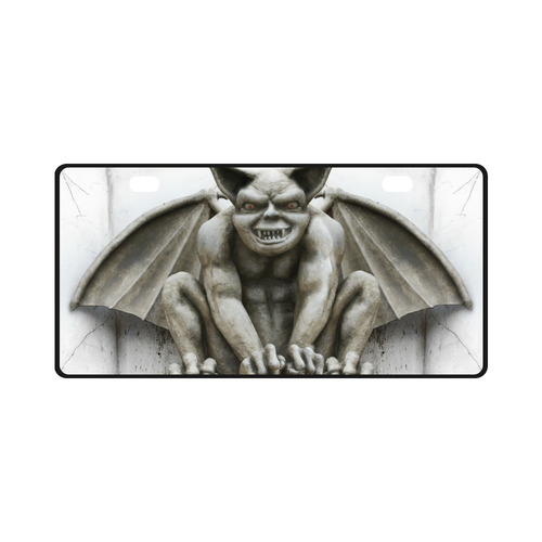 Grotesque Gargoyle with Red Eyes License Plate