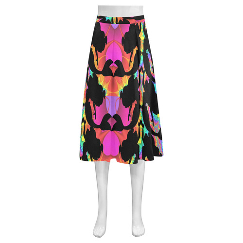 Rainbow mermaids Mnemosyne Women's Crepe Skirt (Model D16)