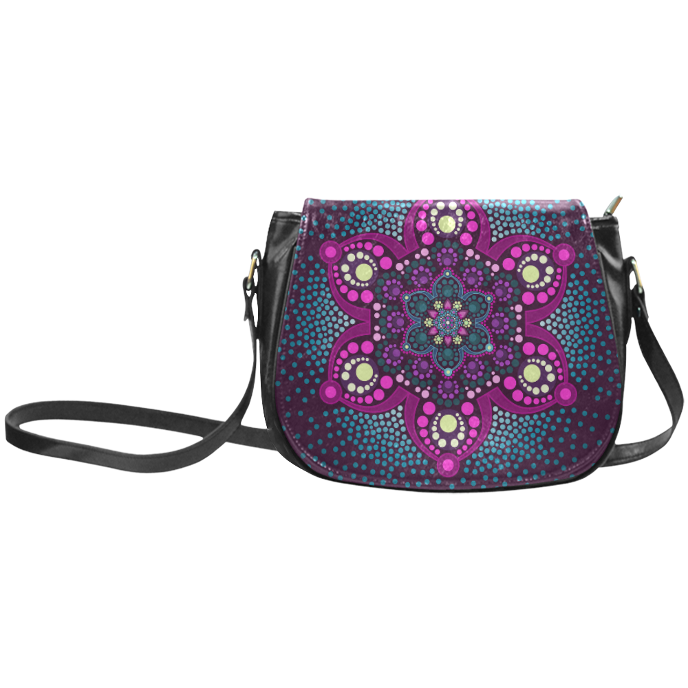 Dot painting meets mandalas 16 - 3 Classic Saddle Bag/Large (Model 1648)