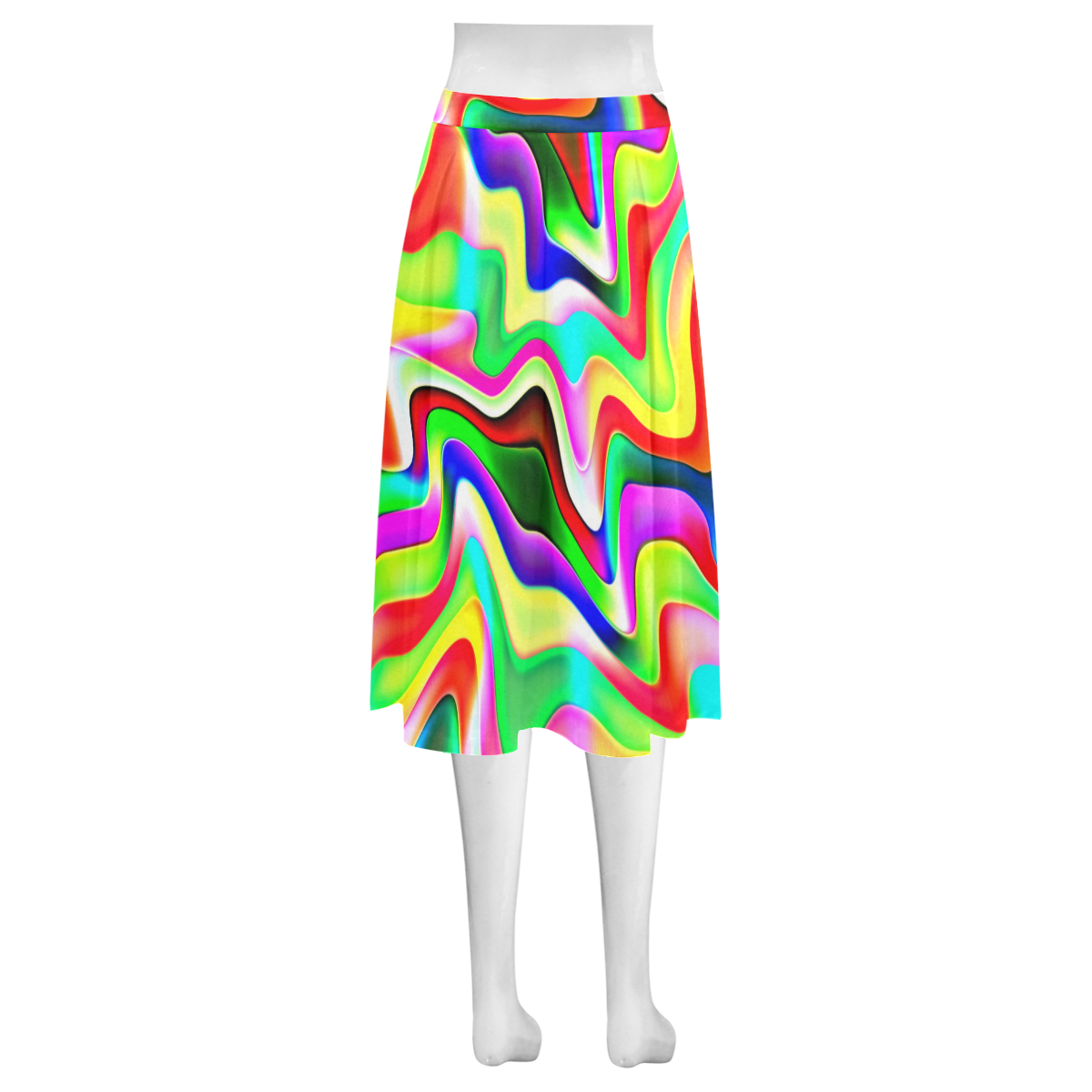 Irritation Colorful Dream Mnemosyne Women's Crepe Skirt (Model D16)
