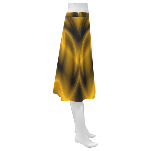 Golden Shiny Swirl Mnemosyne Women's Crepe Skirt (Model D16)