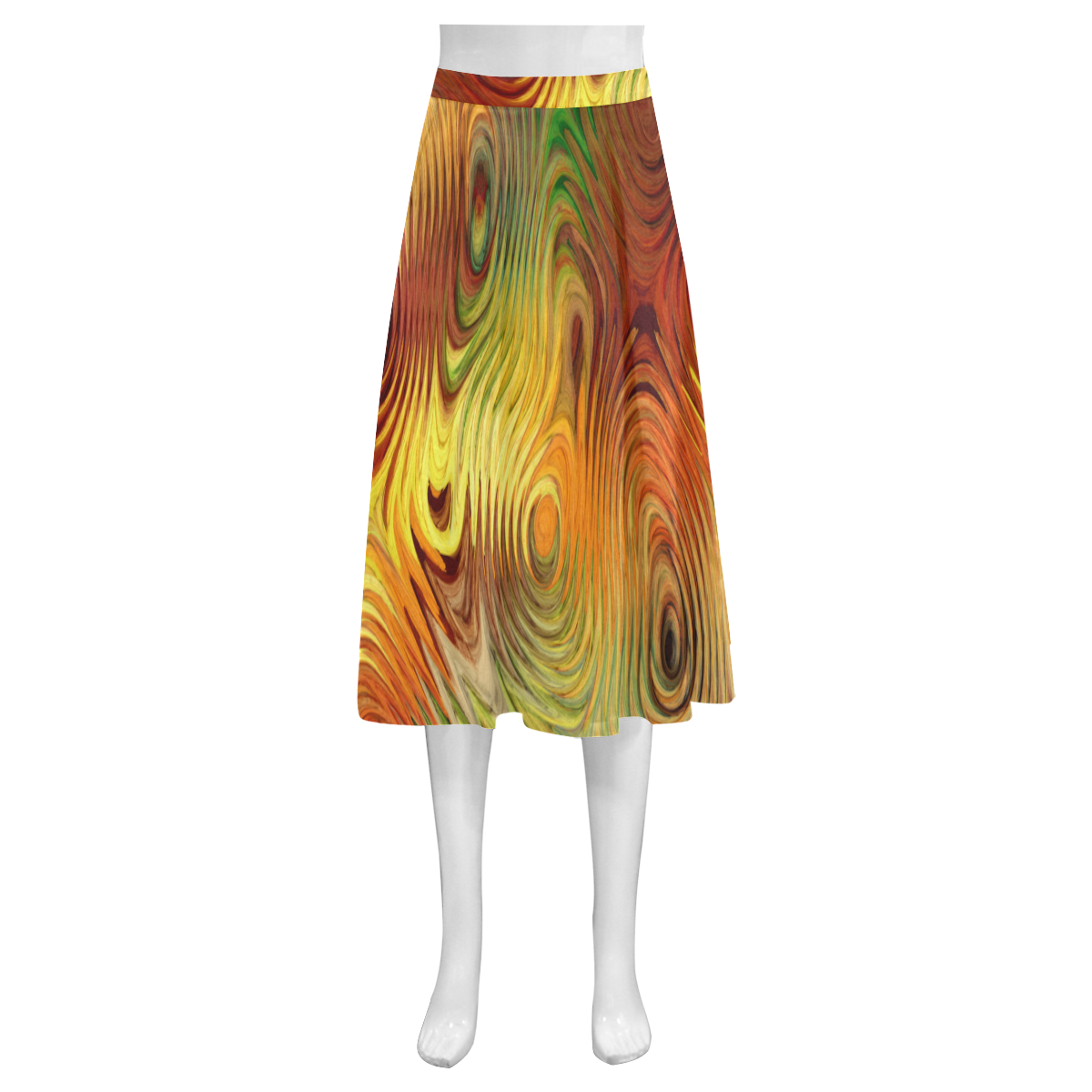 Autumn Leafs Underwater Mnemosyne Women's Crepe Skirt (Model D16)