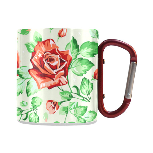 Red Roses Vintage Floral Wallpaper Classic Insulated Mug(10.3OZ)