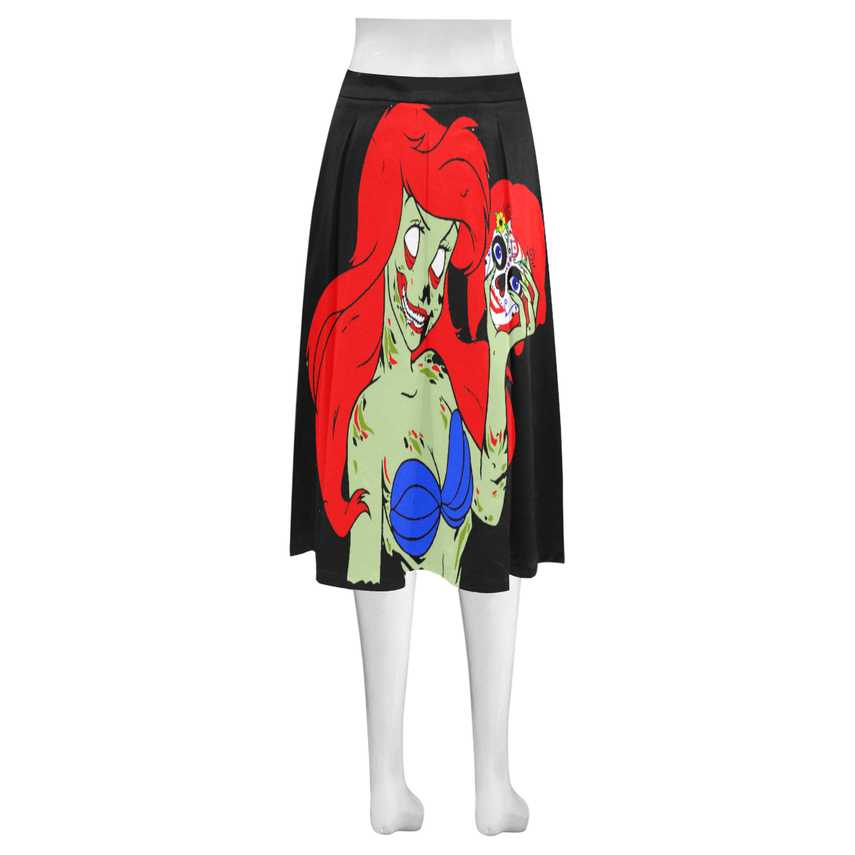 ZOMBIE MERMAID Mnemosyne Women's Crepe Skirt (Model D16)