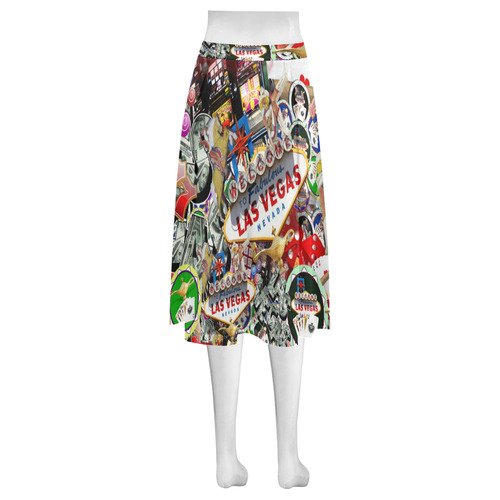 Las Vegas Icons - Gamblers Delight Mnemosyne Women's Crepe Skirt (Model D16)