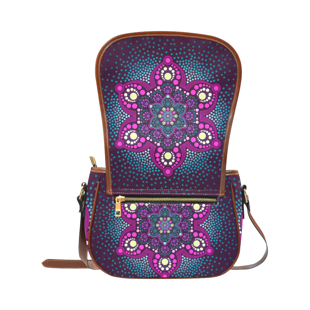 Dot painting meets mandalas 16 - 3 Saddle Bag/Large (Model 1649)