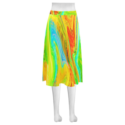 Happy Multicolor Painting Mnemosyne Women's Crepe Skirt (Model D16)