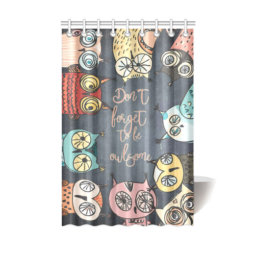 Owl animal bird typography-illustration Shower Curtain 48"x72"
