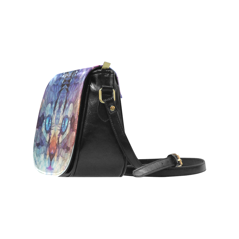 abstract kitten, cat Classic Saddle Bag/Large (Model 1648)