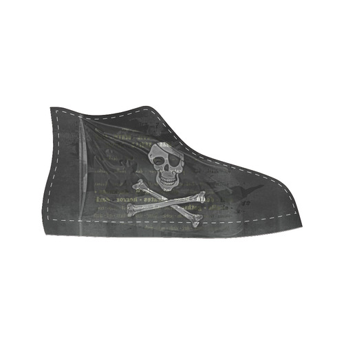Vintage Skull Pirates Flag High Top Canvas Women's Shoes/Large Size (Model 017)