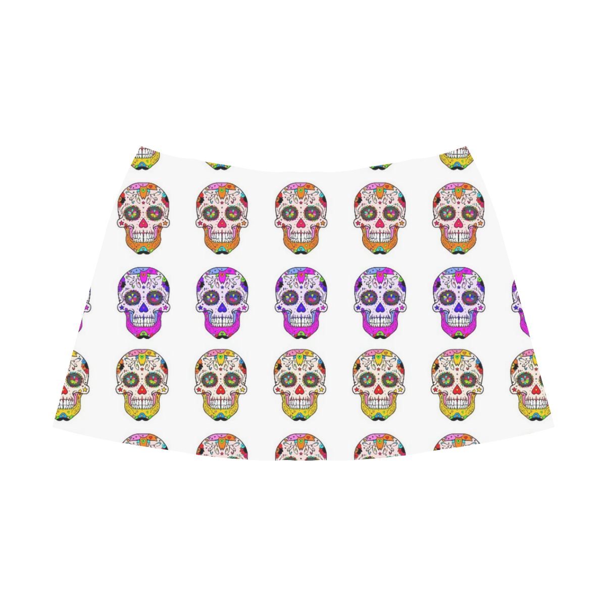 Skull Dream by Popart lover Mnemosyne Women's Crepe Skirt (Model D16)