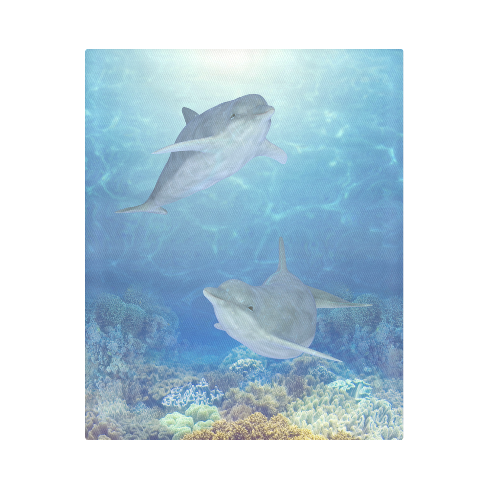 cute dolphins, dolphin Duvet Cover 86"x70" ( All-over-print)