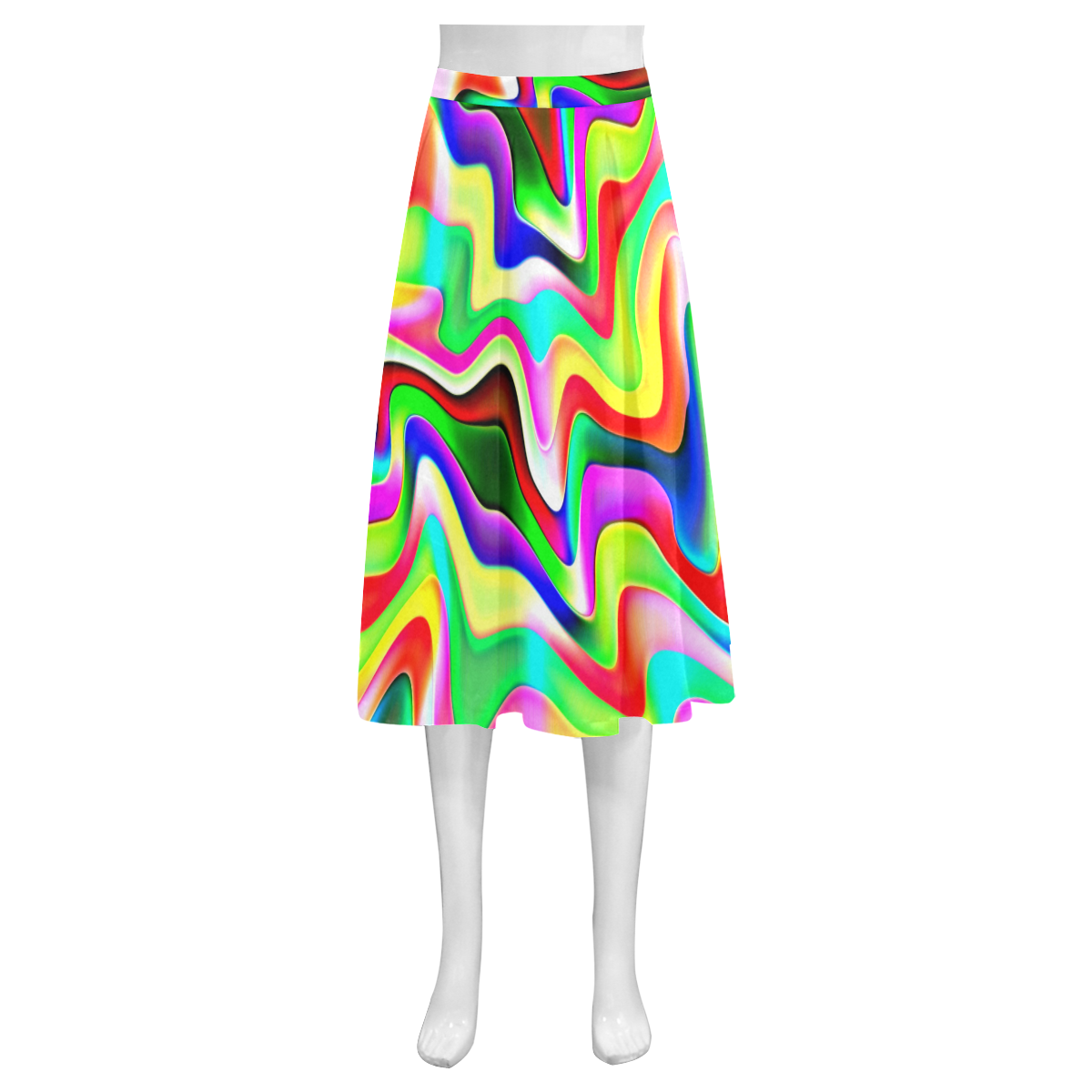 Irritation Colorful Dream Mnemosyne Women's Crepe Skirt (Model D16)