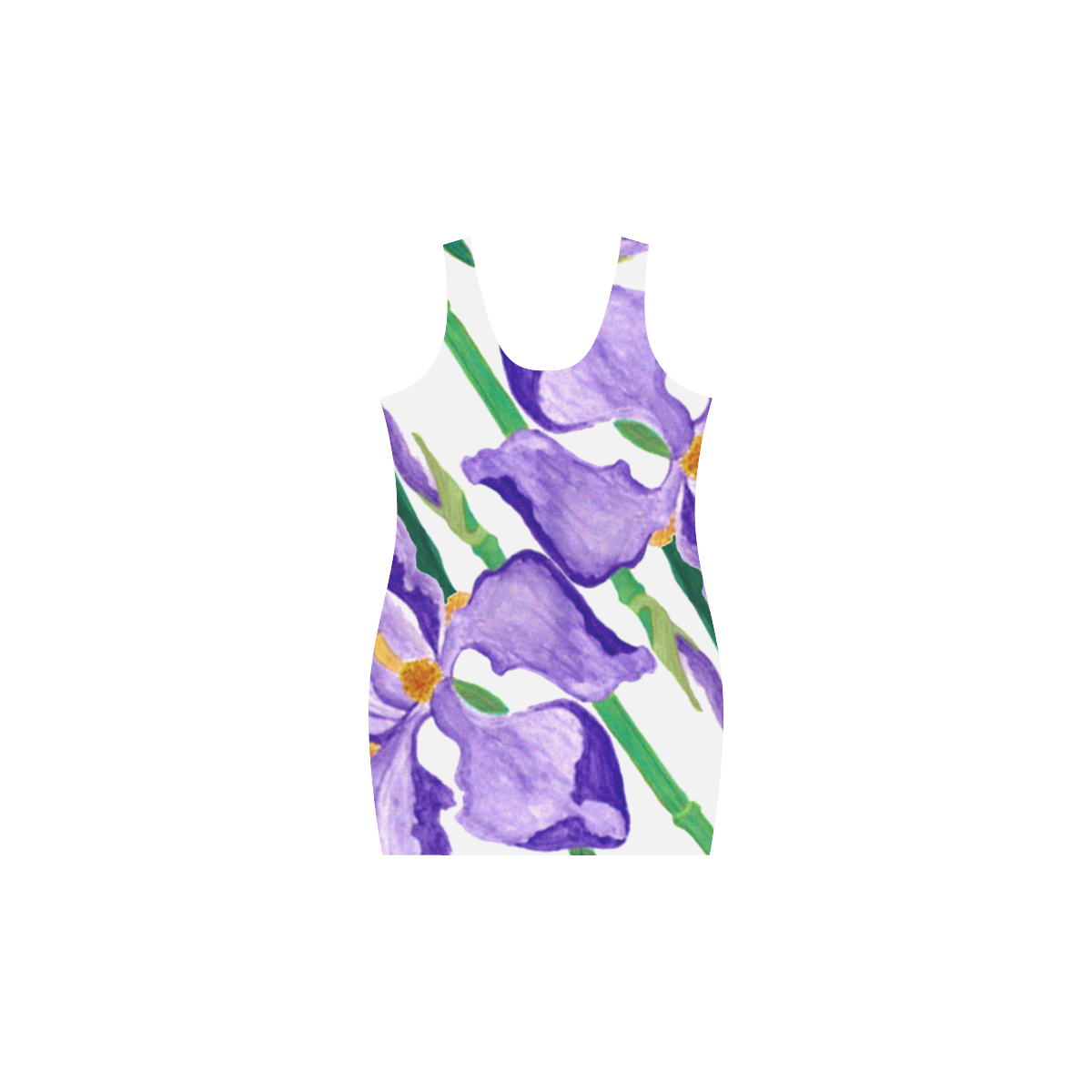 Purple Iris Diagonal Medea Vest Dress (Model D06)