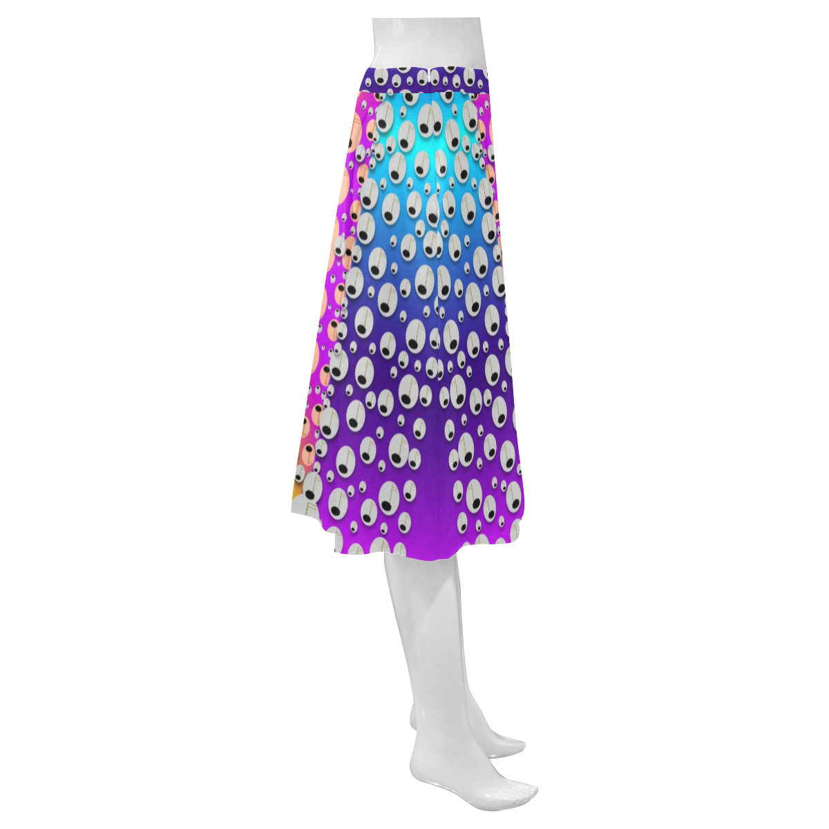 Music Tribute In the sun Peace and Popart Mnemosyne Women's Crepe Skirt (Model D16)