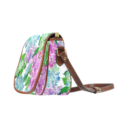 Watercolor Hydrangea, flower, flowers Saddle Bag/Small (Model 1649) Full Customization