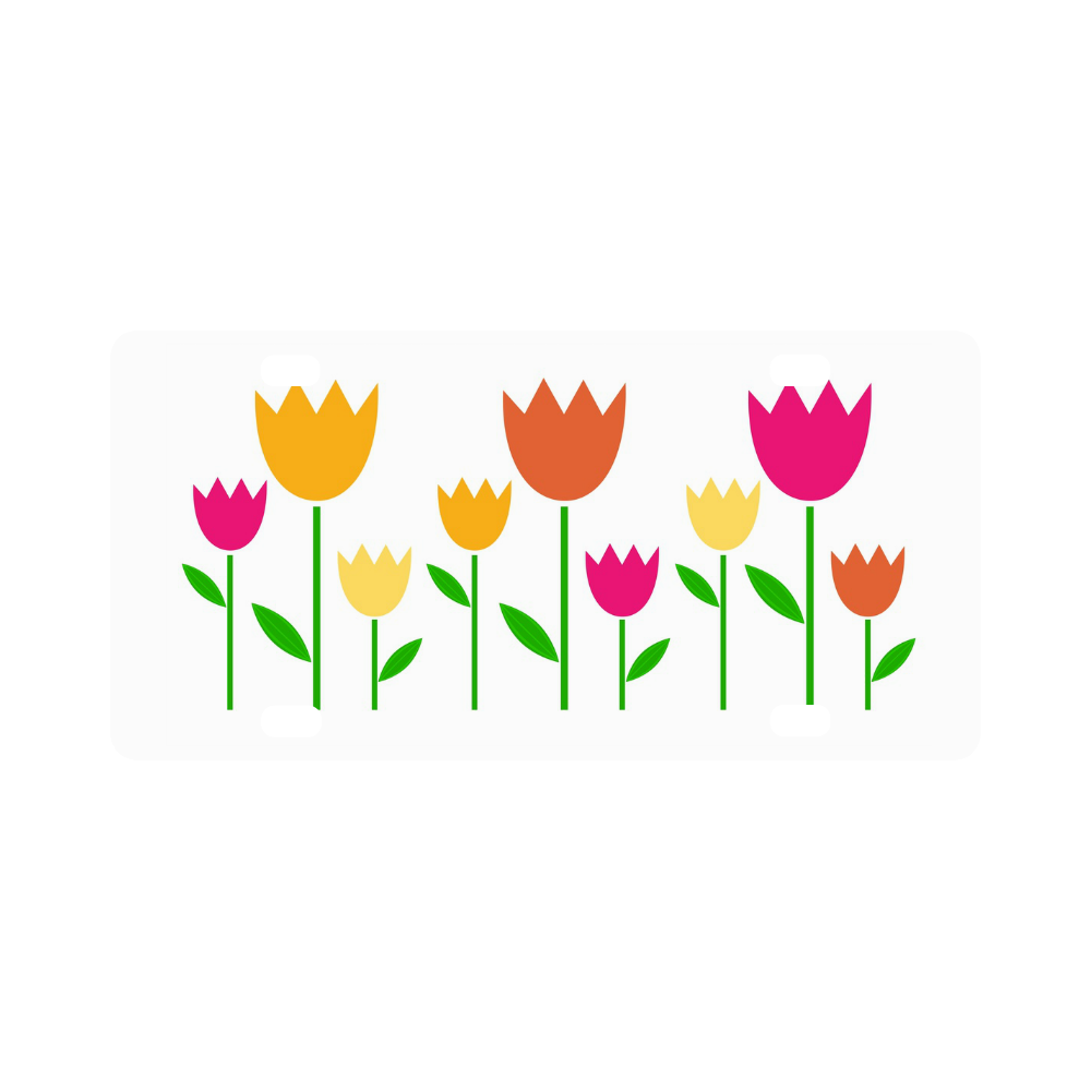 Tulip white designers Plate Edition : Spring - inspired Art collection Classic License Plate