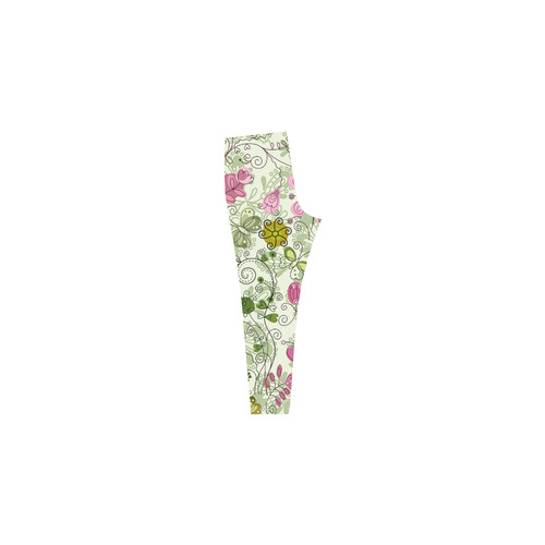 doodle flowers, flower Cassandra Women's Leggings (Model L01)