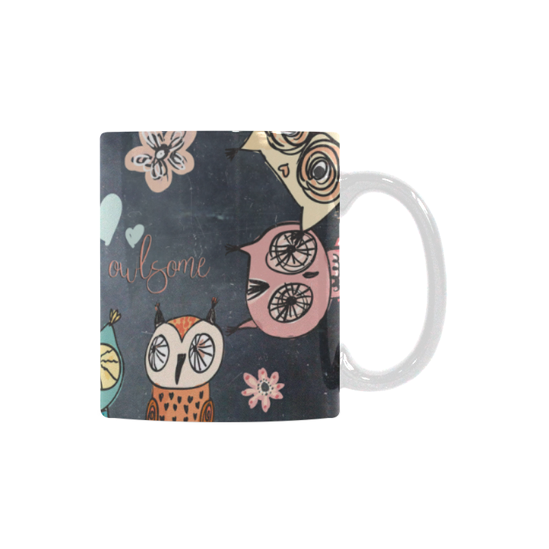 Owl animal bird typography-illustration White Mug(11OZ)